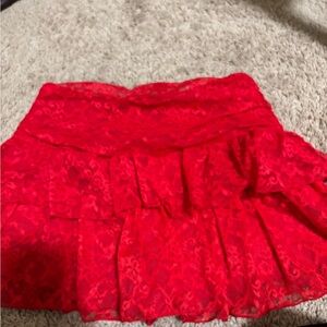 Red Lace Women's Skirt